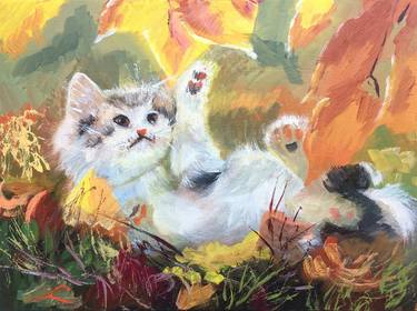 Autumn kitten thumb