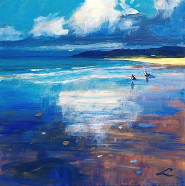 Print of Impressionism Beach Paintings by Elena Sokolova