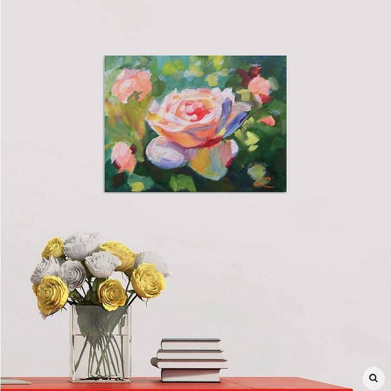 Original Impressionism Floral Painting by Elena Sokolova