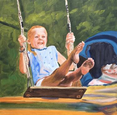 Original Impressionism Children Paintings by Elena Sokolova