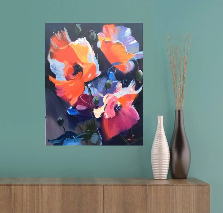 Original Impressionism Floral Painting by Elena Sokolova