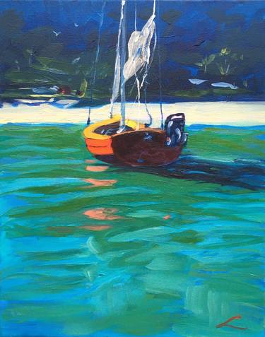 Original Boat Paintings by Elena Sokolova