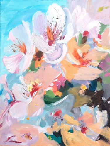Print of Impressionism Floral Paintings by Elena Sokolova