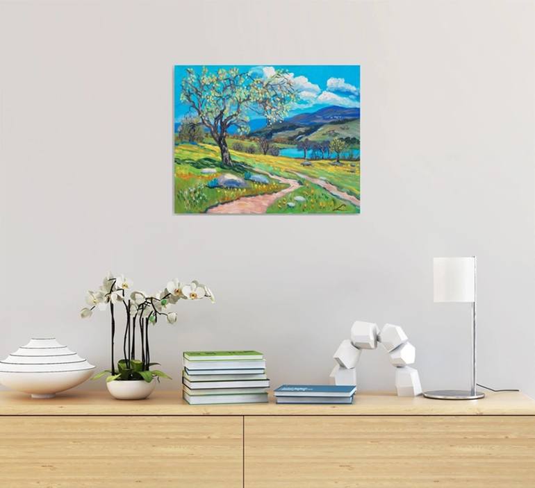 Original Impressionism Landscape Painting by Elena Sokolova