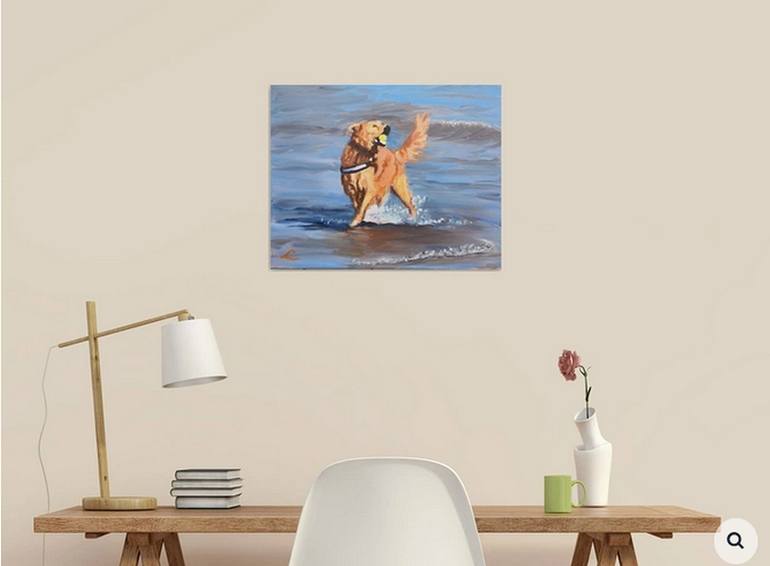 Original Impressionism Dogs Painting by Elena Sokolova