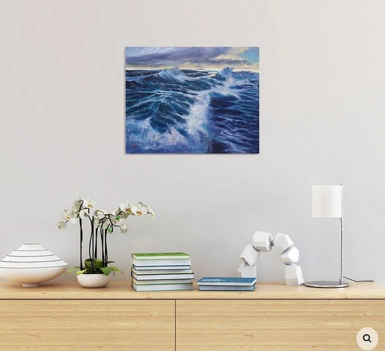 Original Impressionism Seascape Painting by Elena Sokolova