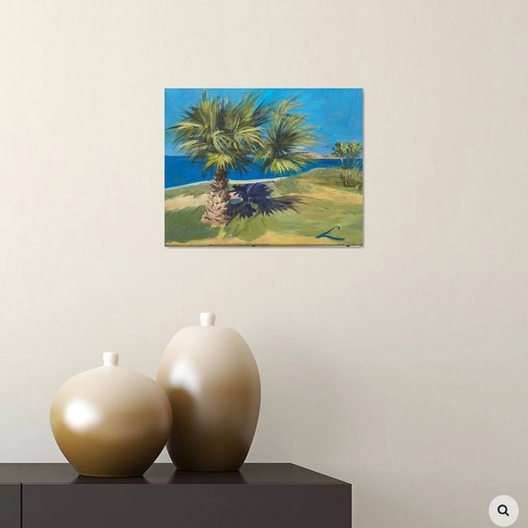 Original Impressionism Beach Painting by Elena Sokolova