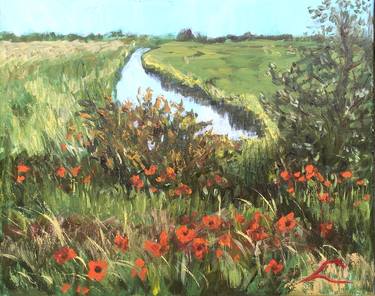 Original Impressionism Landscape Painting by Elena Sokolova