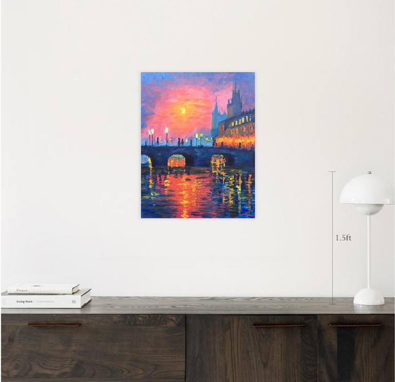 Original Impressionism Architecture Painting by Elena Sokolova