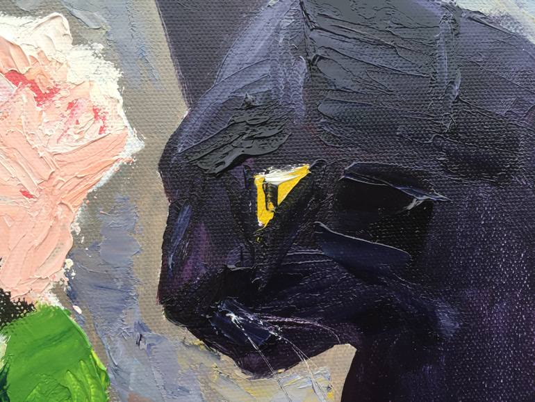 Original Impressionism Animal Painting by Elena Sokolova