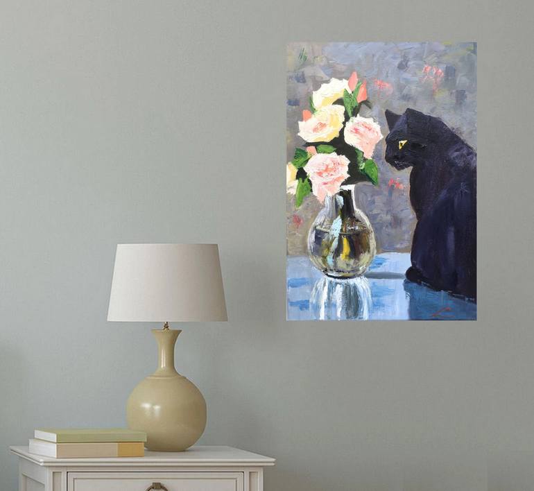 Original Impressionism Animal Painting by Elena Sokolova