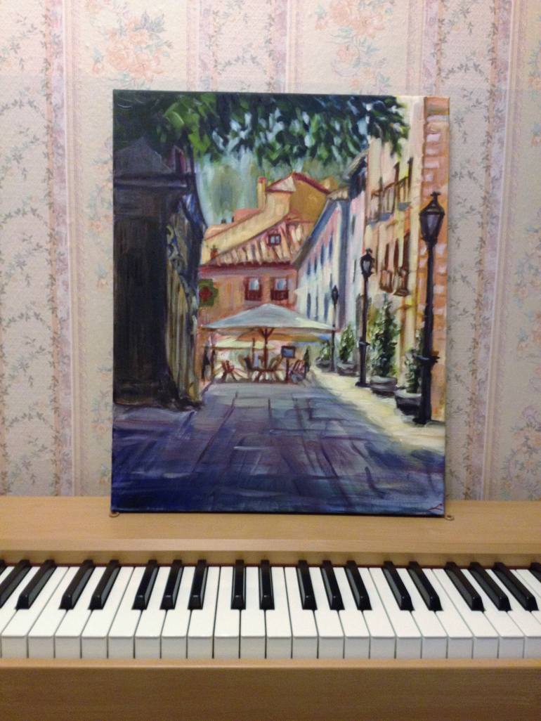 Original Impressionism Architecture Painting by Elena Sokolova