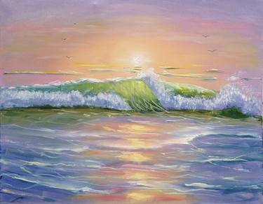 Print of Impressionism Seascape Paintings by Elena Sokolova