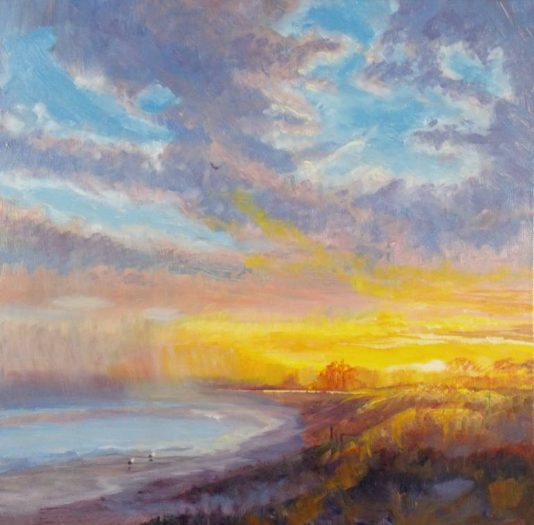 Beach sunset 2 Painting by Elena Sokolova | Saatchi Art