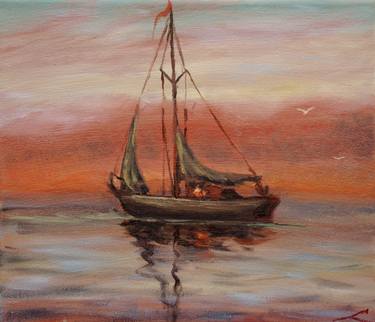 Original Boat Paintings by Elena Sokolova