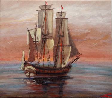 Original Boat Paintings by Elena Sokolova