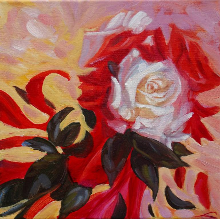 White rose and others2 Painting by Elena Sokolova | Saatchi Art