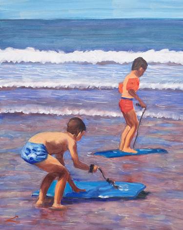 Original Impressionism Beach Paintings by Elena Sokolova