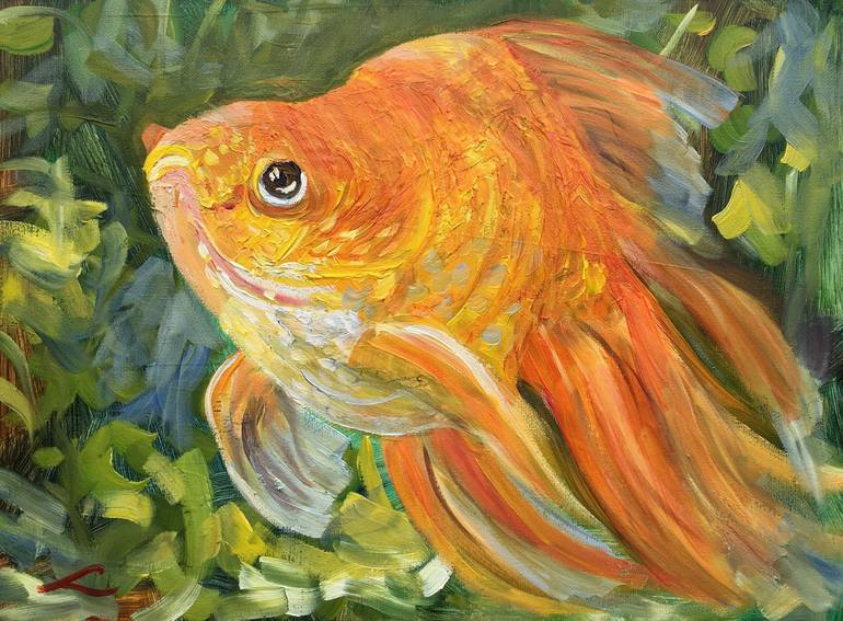 Goldfish Painting by Elena Sokolova | Saatchi Art