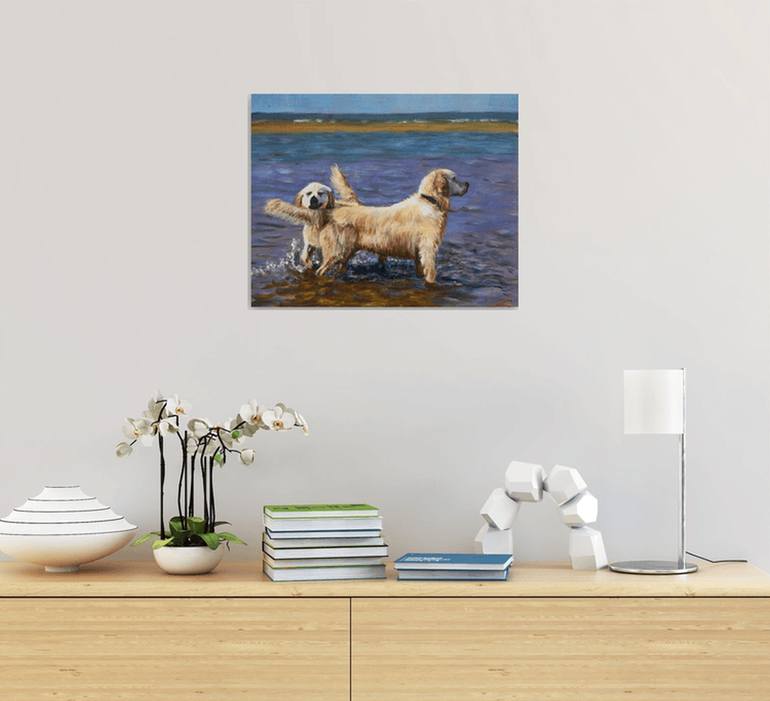 Original Impressionism Animal Painting by Elena Sokolova