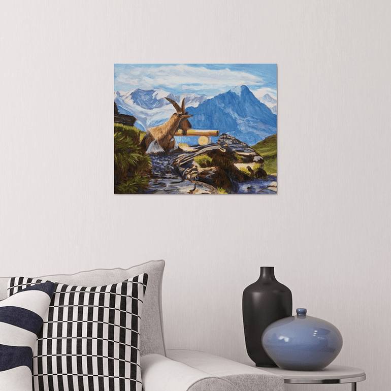 Original Impressionism Animal Painting by Elena Sokolova