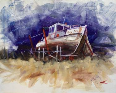 Print of Expressionism Boat Paintings by Elena Sokolova