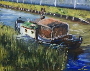 Original Impressionism Boat Paintings by Elena Sokolova
