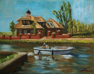 Original Impressionism Boat Paintings by Elena Sokolova