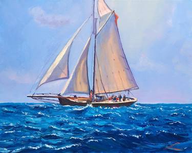 Print of Boat Paintings by Elena Sokolova