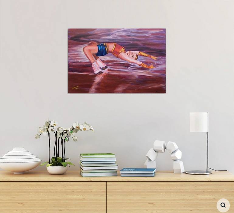 Original Impressionism Sports Painting by Elena Sokolova