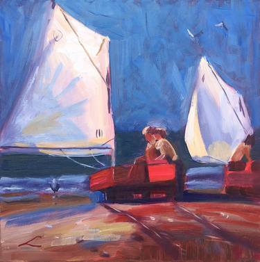 Print of Impressionism Boat Paintings by Elena Sokolova