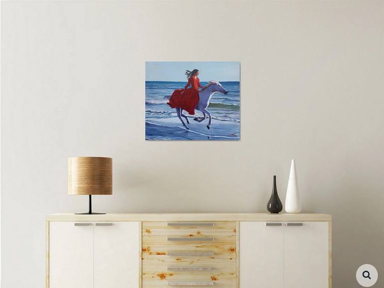 Original Impressionism Beach Painting by Elena Sokolova