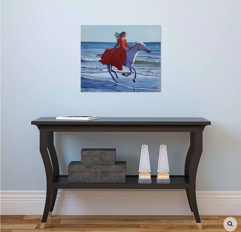 Original Impressionism Beach Painting by Elena Sokolova