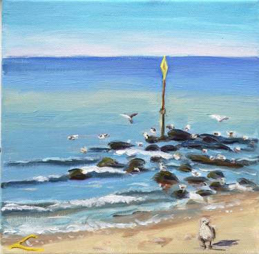 Print of Impressionism Beach Paintings by Elena Sokolova