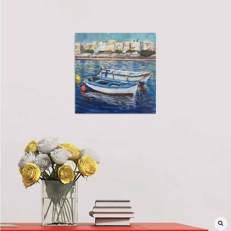 Original Boat Painting by Elena Sokolova