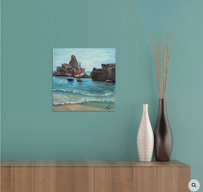 Original Impressionism Beach Painting by Elena Sokolova