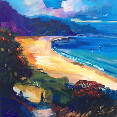 Print of Impressionism Beach Paintings by Elena Sokolova