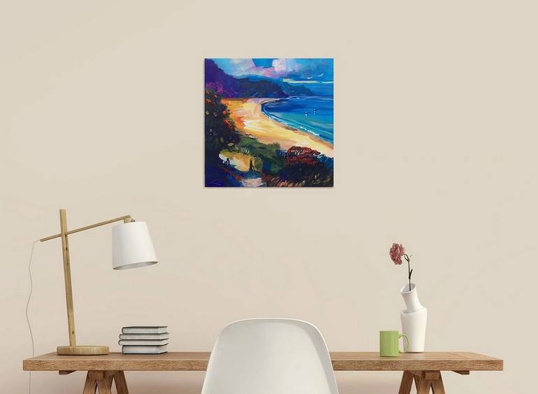 Original Impressionism Beach Painting by Elena Sokolova