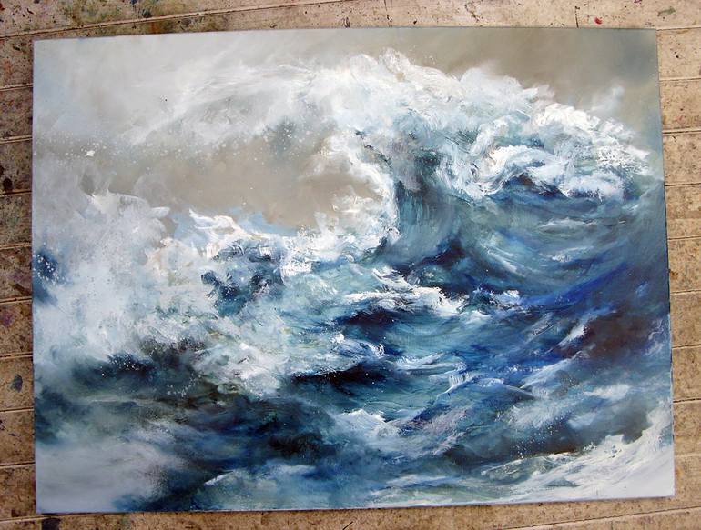 Original Expressionism Seascape Painting by Alison Johnson