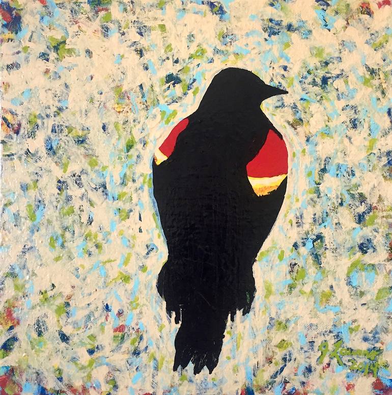 Red-Winged Blackbird Painting by Joseph Laurro | Saatchi Art