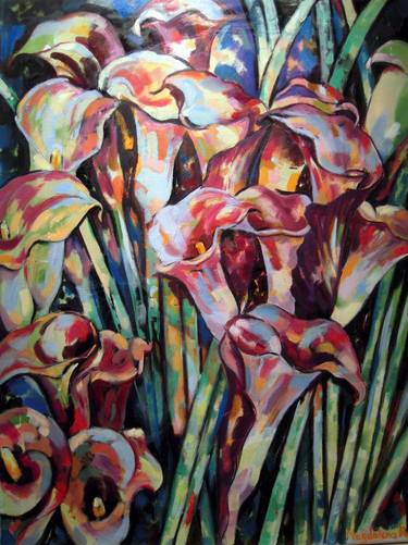 Print of Floral Paintings by Magdalena Ana Rosso