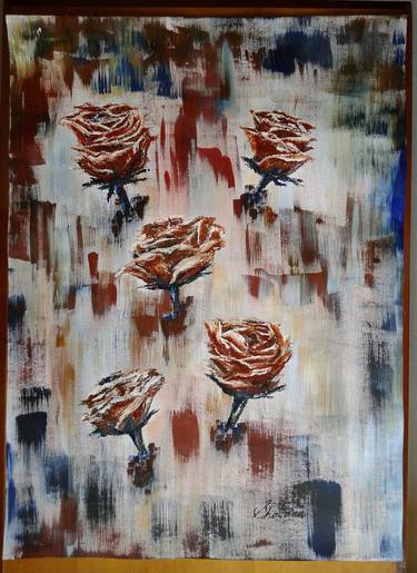 Original Abstract Expressionism Floral Paintings by Shabana Godhrawala