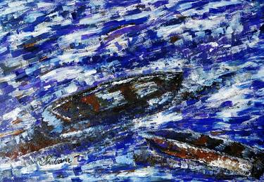 Original Abstract Expressionism Boat Paintings by Shabana Godhrawala