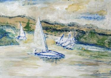 Original Conceptual Sailboat Paintings by Shabana Godhrawala