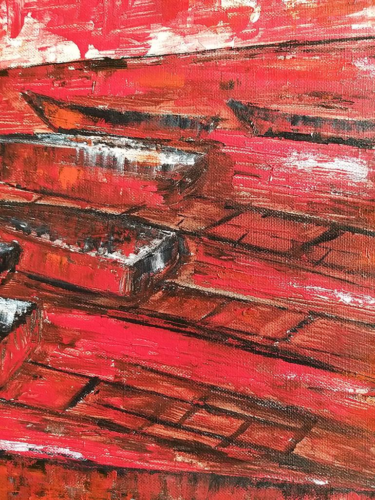Original Conceptual Boat Painting by Shabana Godhrawala