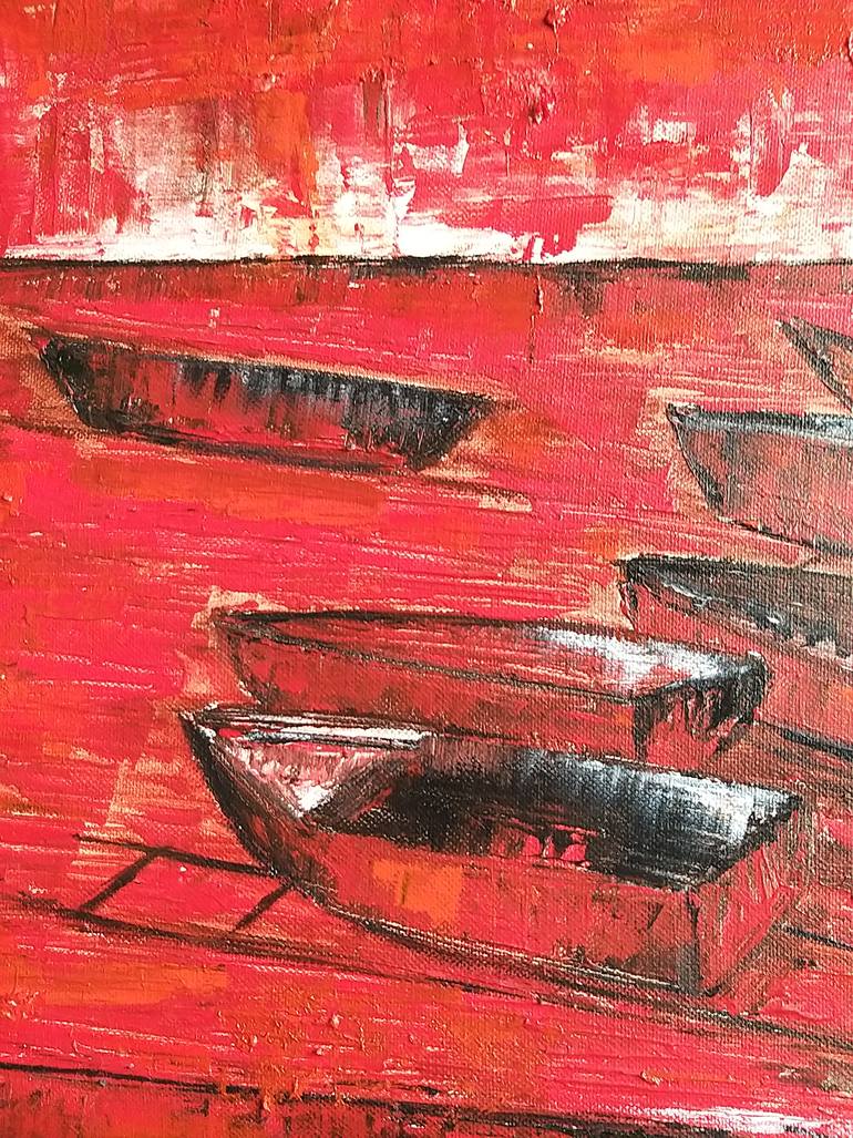 Original Conceptual Boat Painting by Shabana Godhrawala