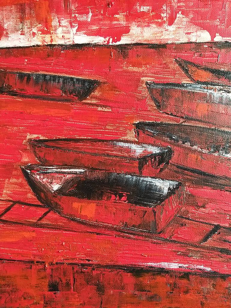 Original Conceptual Boat Painting by Shabana Godhrawala