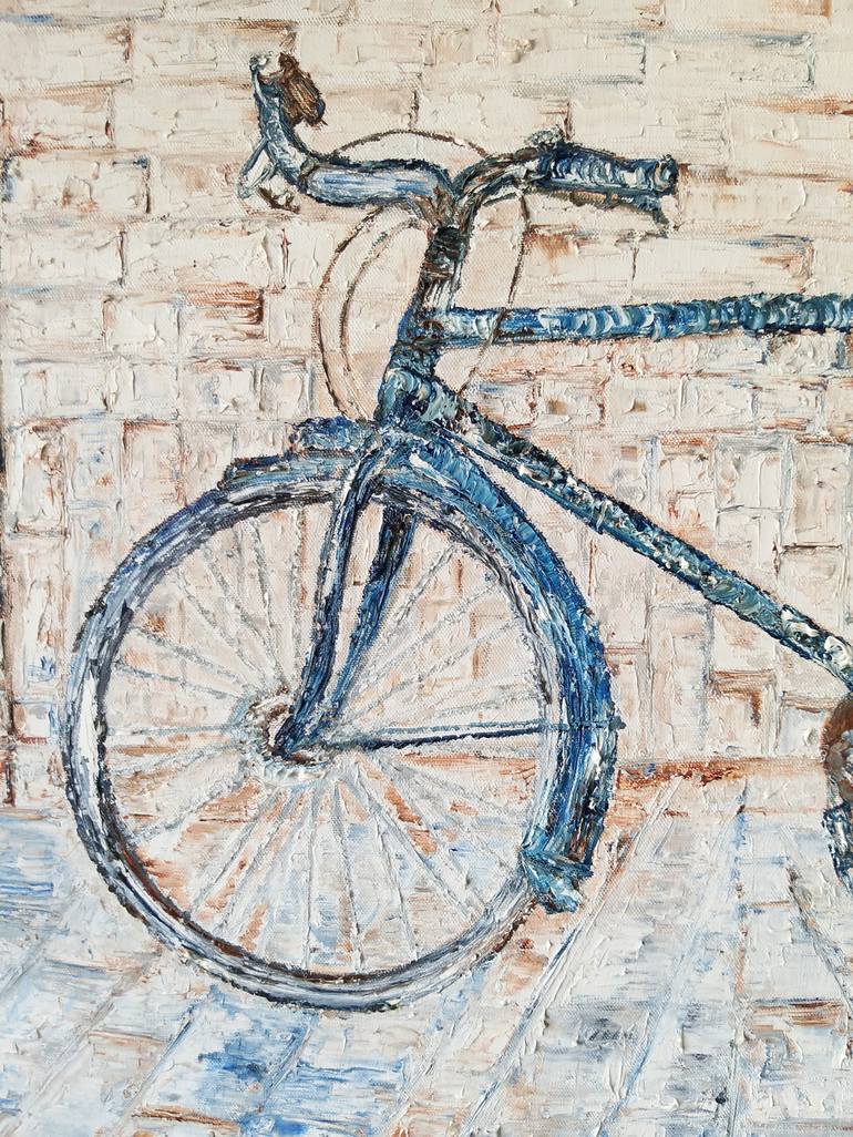 Original Fine Art Bicycle Painting by Shabana Godhrawala