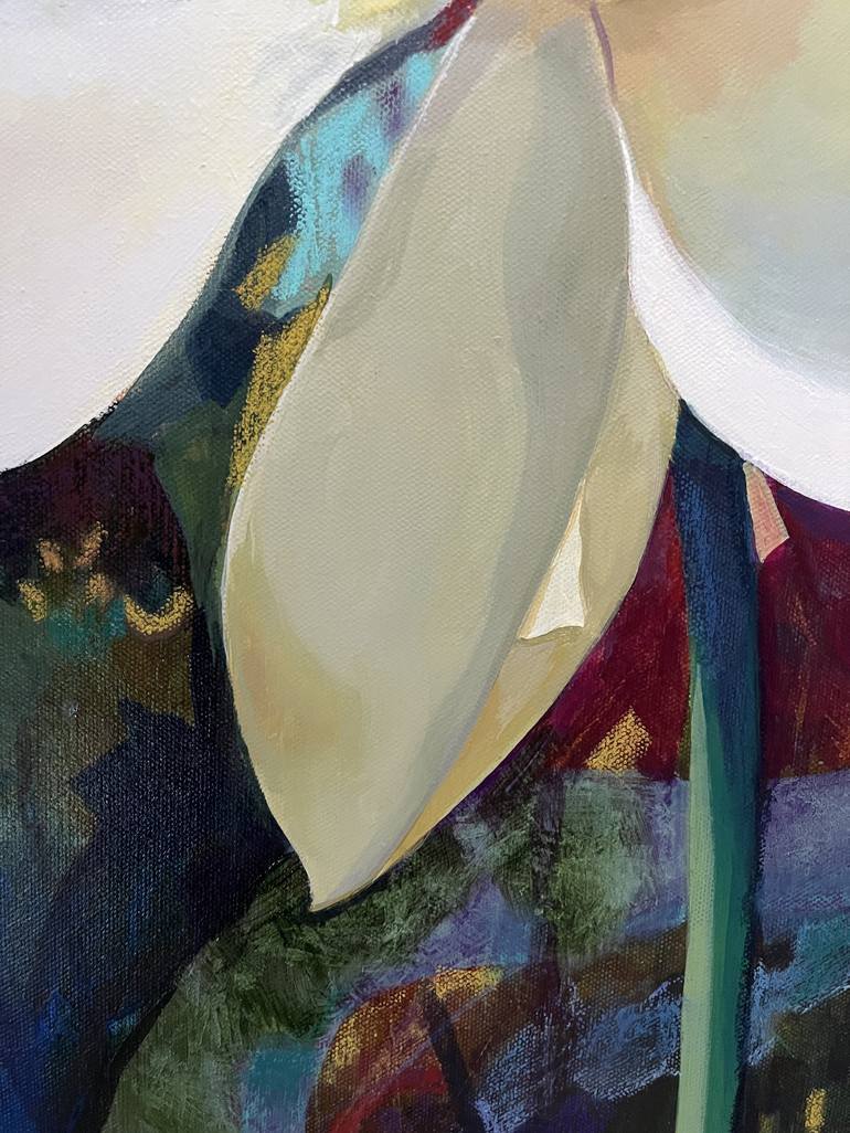 Original Painterly Abstraction Floral Painting by Maria Morales