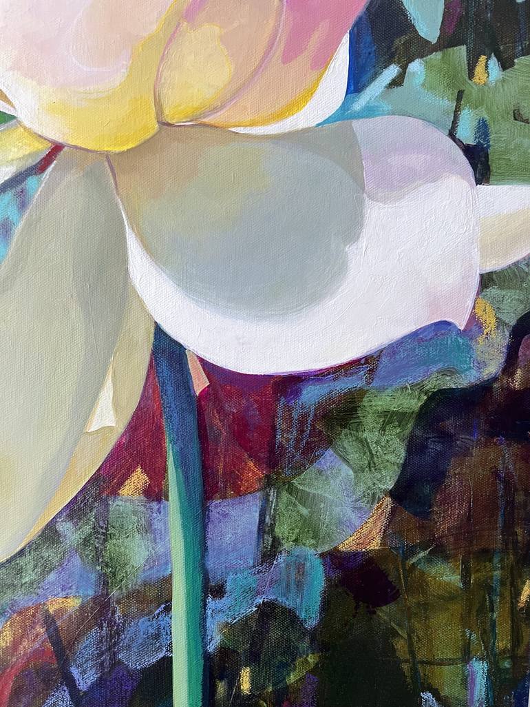 Original Painterly Abstraction Floral Painting by Maria Morales